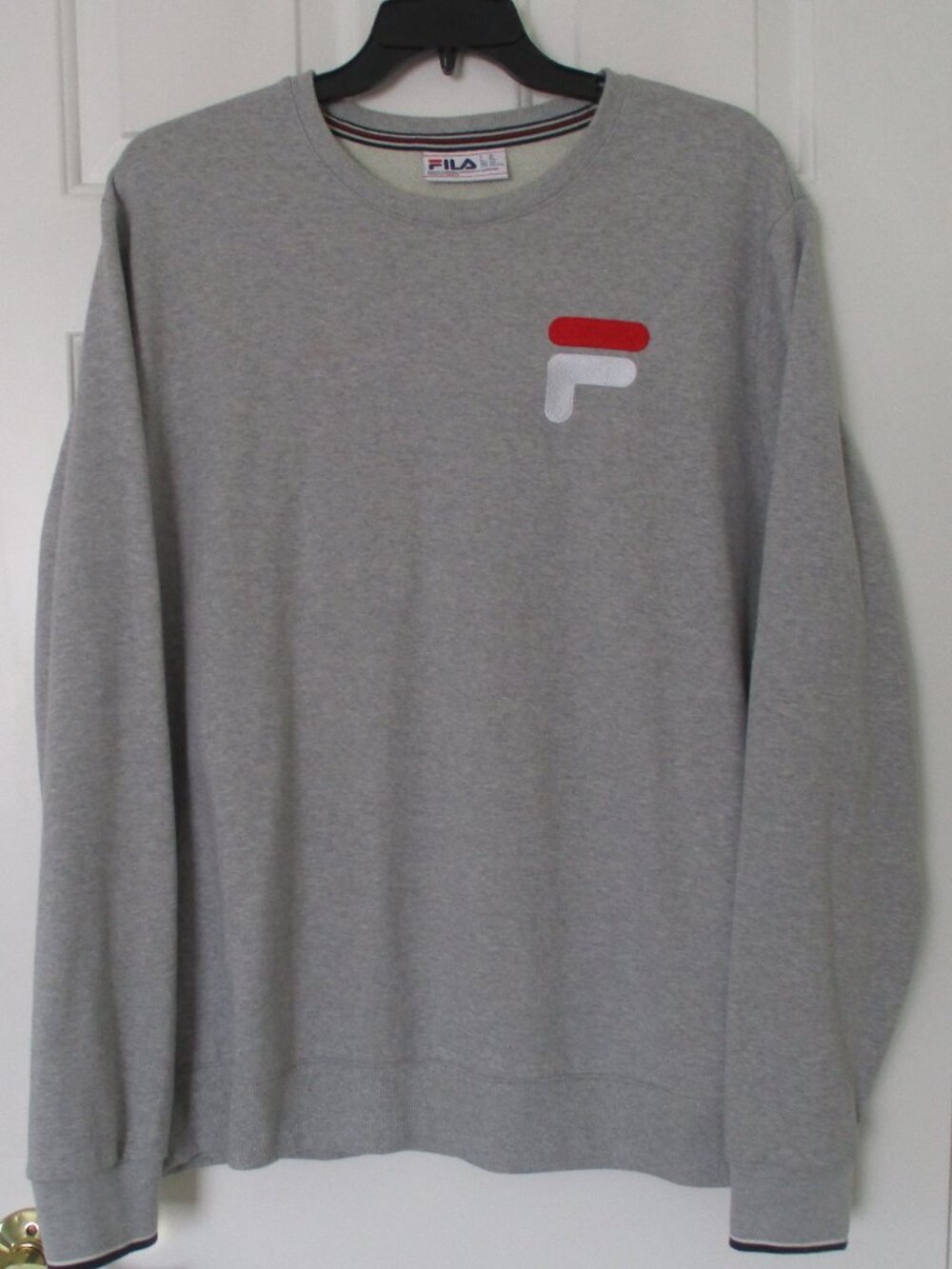 FILA Mens L/S Gray Cotton/Poly Crew Logo Sweatshirt NWOT - Size XL*